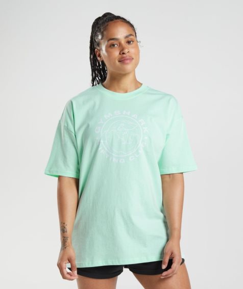 Women's Gymshark Legacy Oversized T-Shirts Light Green | NZ 4YIUKC